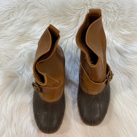 L.L BEAN Duck Boots Hunting Shearling Buckle SZ 8W main image 5